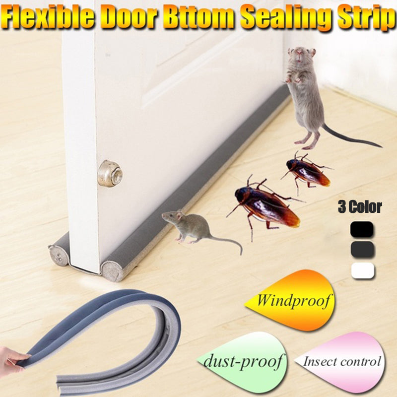 93cm x 10cm Flexible Door Bottom Sealing Strip - SpaceEleven