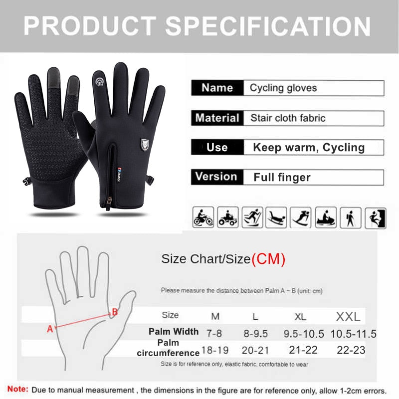 Waterproof / Windproof / Warm Gloves for Cycling - Perfect for Winter - SpaceEleven