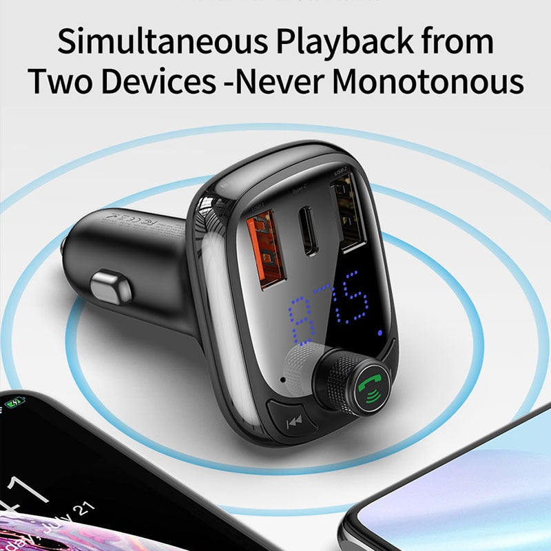 FM Transmitter Bluetooth 5.0 Handsfree Car Kit - SpaceEleven