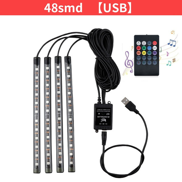 Car Interior RGB LED Decorative Strip Light - Decorative Atmosphere Lights - SpaceEleven