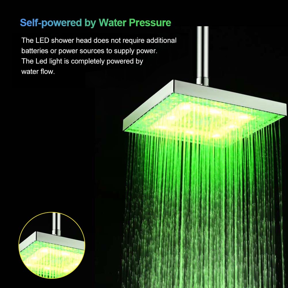 LED Rainfall Shower Head - SpaceEleven