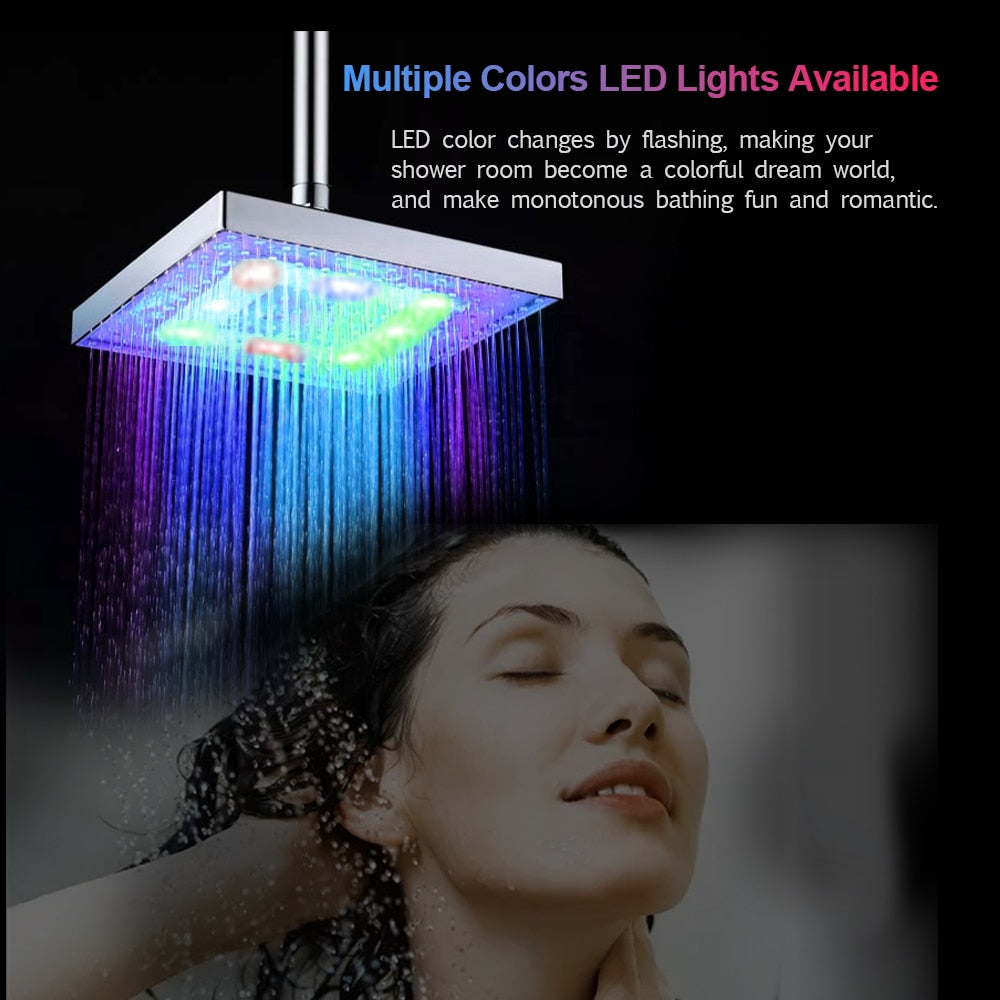 LED Rainfall Shower Head - SpaceEleven