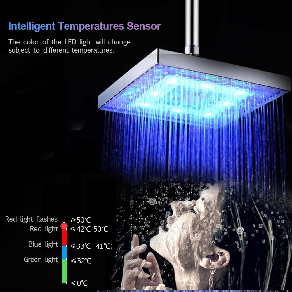 LED Rainfall Shower Head - SpaceEleven