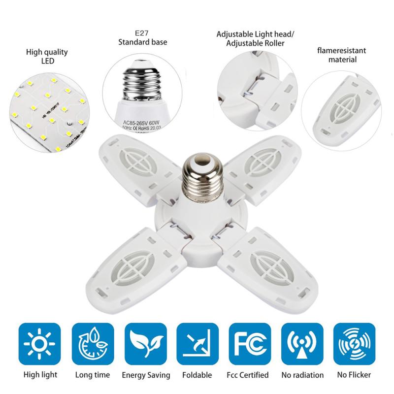 LED Ceiling Foldable Fan Blade Angle Adjustable Lamp - SpaceEleven