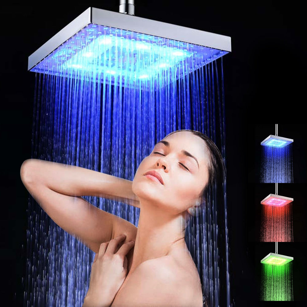 LED Rainfall Shower Head - SpaceEleven