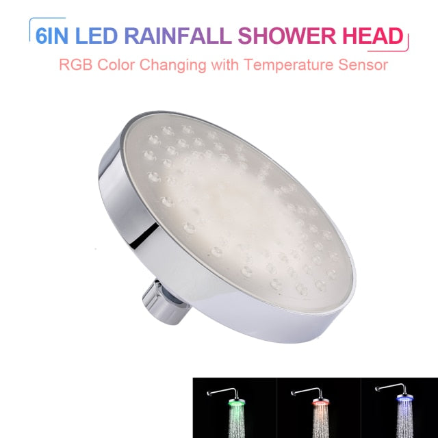 LED Rainfall Shower Head - SpaceEleven