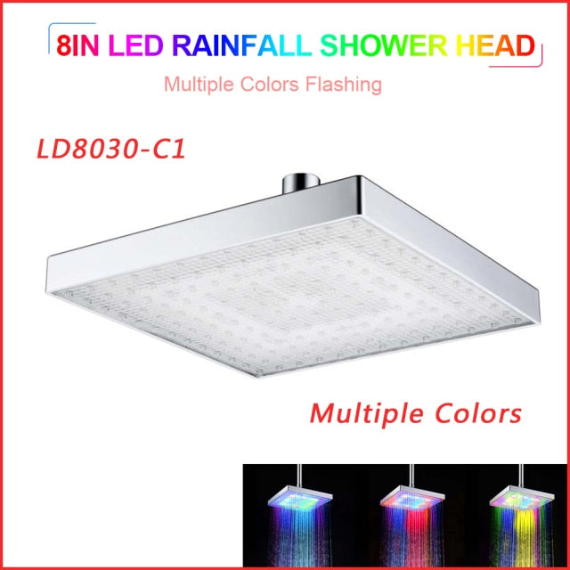 LED Rainfall Shower Head - SpaceEleven